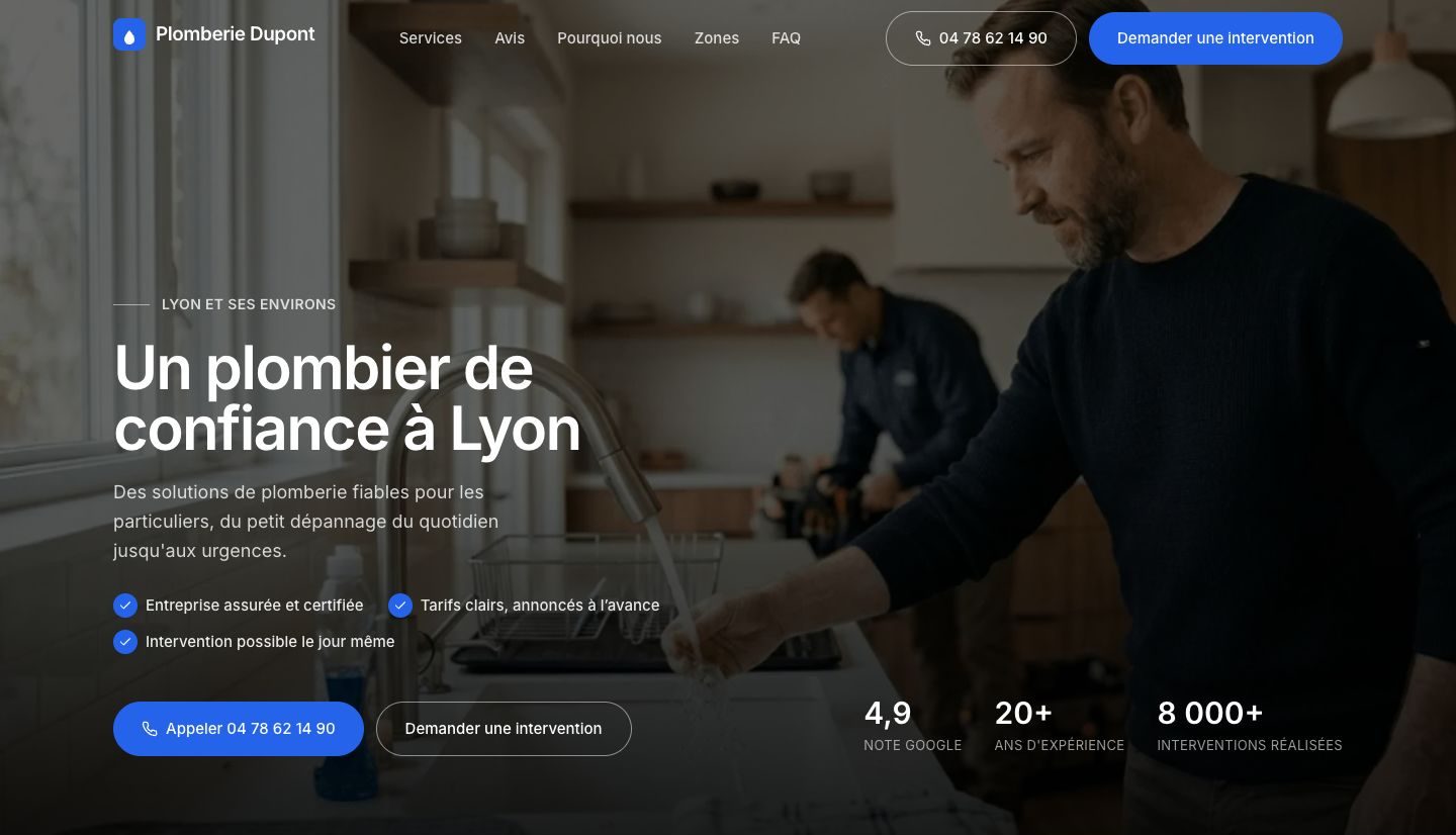 Le site de Plomberie Dupont